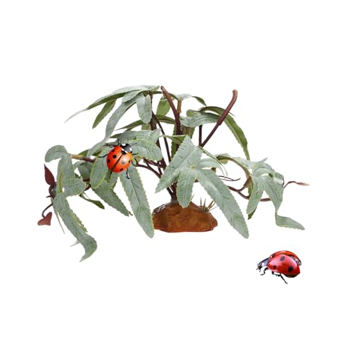 Missmisq Terrarienpflanzen - Künstliche Realistische Grünpflanzen - Künstliche Aquarienpflanzen Blätter | für Wüstenfische Schildkröten Betta Gecko Leopardchamäleon Amphibien Habitat von Missmisq