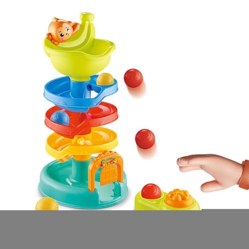 Missmisq Turm Ball Fall Spielzeug für er,Lernspielzeug Murmelbahn | Stapelspiel Farbenlernen erspiel Ab 18 Monaten von Missmisq