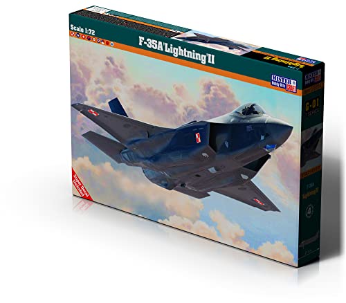 Mistercraft Modellbausatz F-35A ‘Lightning II’ Maßstab 1:72Plastikbausatz, Bausatz zum Zusammenbauen, Inklusive Klebstoff, Kunststoffmodell, Bauanleitung,214mmx148.2mm von Mistercraft