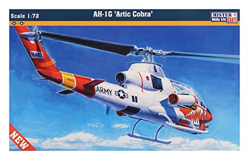 Mistercraft Modellbausatz AH-1G Artic Cobra Hubschrauber Maßstab 1:72, Plastikbausatz, Bausatz zum Zusammenbauen, Inklusive Klebstoff, Kunststoffmodell, Bauanleitung,190mmx185mm von Mistercraft