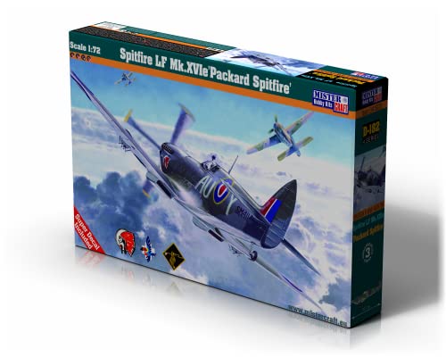 Mistercraft Modellbausatz Spitfire LF Mk.XVI e Packard Spitfire Maßstab 1:72 Plastikbausatz, Bausatz zum Zusammenbauen, Inklusive Klebstoff, Kunststoffmodell, Bauanleitung,128mmmx136.0mm, Black von Mistercraft