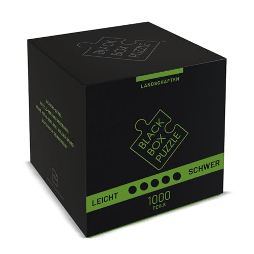 Black Box Puzzle 1000 Teile, Blackbox Puzzel mit Überraschungs-Motiv ohne Vorlage, Impossible Puzzle schwer für Erwachsene und Kinder ab 14 Jahren, Puzzle Box Landschaft 2023 Edition von Misu