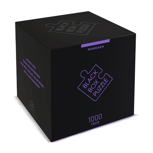 Black Box Puzzle 1000 Teile, Blackbox Puzzel mit Überraschungs-Motiv ohne Vorlage, Impossible Puzzle schwer für Erwachsene und Kinder ab 14 Jahren, Puzzle Box Menschen 2023 Edition von Misu