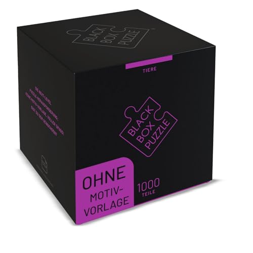 Black Box Puzzle 1000 Teile, Blackbox Puzzel mit Überraschungs-Motiv ohne Vorlage, Impossible Puzzle schwer für Erwachsene und Kinder ab 14 Jahren, Puzzle Box Tiere 2022 Edition von Misu