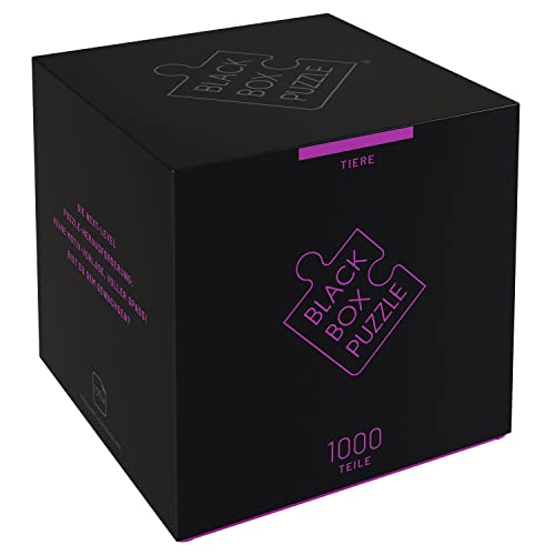 Black Box Puzzle 1000 Teile, Blackbox Puzzel mit Überraschungs-Motiv ohne Vorlage, Impossible Puzzle schwer für Erwachsene und Kinder ab 14 Jahren, Puzzle Box Tiere 2023 Edition von Misu