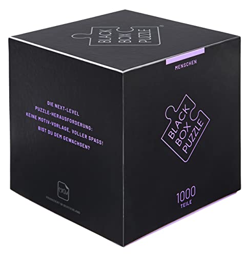 Black Box Puzzle 1000 Teile, Blackbox Puzzel mit Überraschungs-Motiv ohne Vorlage, Impossible Puzzle schwer für Erwachsene und Kinder ab 14 Jahren, Puzzle Box Menschen Edition 2021 von Misu