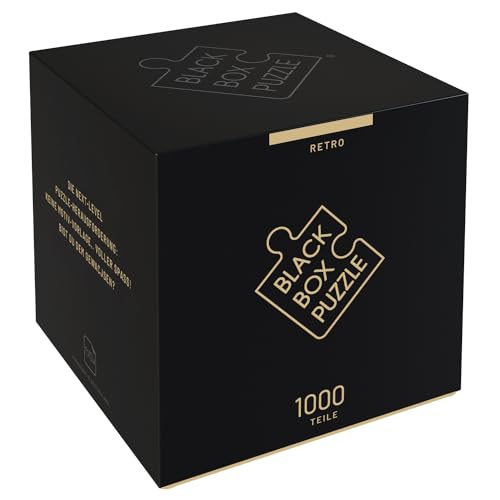Misu Black Box Puzzle 1000 Teile, Blackbox Puzzel mit Überraschungs-Motiv ohne Vorlage, Impossible Puzzle schwer für Erwachsene und Kinder ab 14 Jahren, Puzzle Box Retro 2023 Edition von Misu