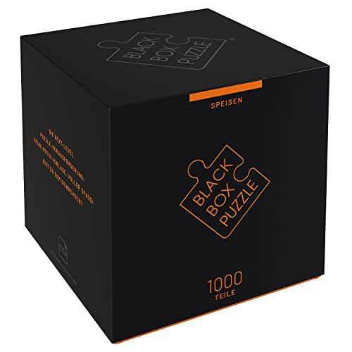 Black Box Puzzle 1000 Teile, Blackbox Puzzel mit Überraschungs-Motiv ohne Vorlage, Impossible Puzzle schwer für Erwachsene und Kinder ab 14 Jahren, Puzzle Box Speisen Edition 2021 von Misu