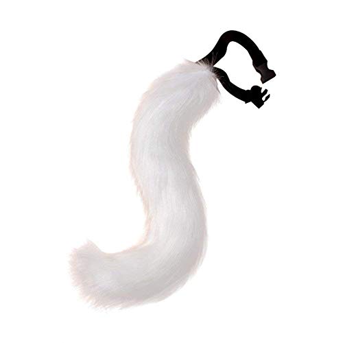 Fuchsschwanz, Tierschwanz Kunstfell Wolfsschwanz Kostüm Schwanz Halloween Kunstpelz Cosplay Einstellbare pelzigen Fuchsschwanz Kostüm für Kinder, Mädchen, Party, Faschingskostüm(50cm) von Miuboee