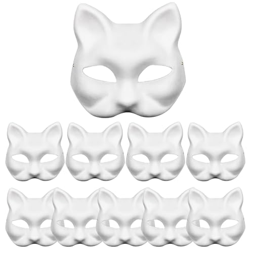 Fuchs Maske Weiß Papier Blank Maske für Cosplay Maskerade Partys Kostüm Zubehör DIY Gesichtsmasken 10 von Miuion