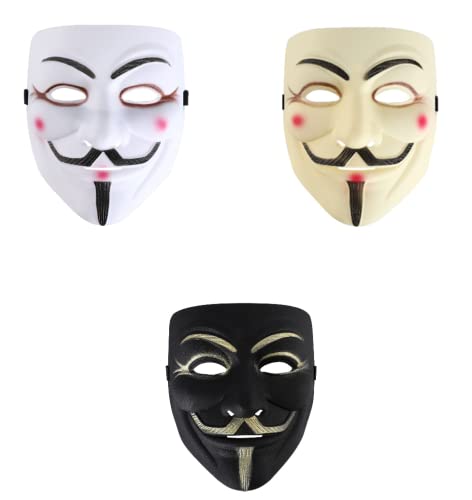 Miuion Guy Fawkes Maske -V für Vendetta, Anonymous Guy Cosplay Party Maske für Halloween (mattiert), gelb von Miuion