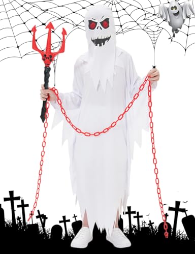 Miulruma Gespenst Kostüm Geist Robe Weiß für Kinder mit Halloween Sichel Plastikkette Ghost Robe Kostüm mit Geistergesicht Jungen Mädchen Karneval Halloween Fasching Kostüm Party A015S Miulruma Gespenst Kostüm Geist Robe Weiß für Kinder mit Halloween Sichel Plastikkette Ghost Robe Kostüm mit Geistergesicht Jungen Mädchen Karneval Halloween Fasching Kostüm Party A015S von Miulruma