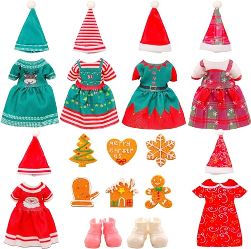 Miunana 20 Weihnachten Kleidung Schuhe für 6 Zoll 15 cm Puppen = 6 Kleidung 6 Weihnachtsmütze 2 Schuhe 6 Zubehör für Puppen Miunana 20 Weihnachten Kleidung Schuhe für 6 Zoll 15 cm Puppen = 6 Kleidung 6 Weihnachtsmütze 2 Schuhe 6 Zubehör für Puppen von Miunana