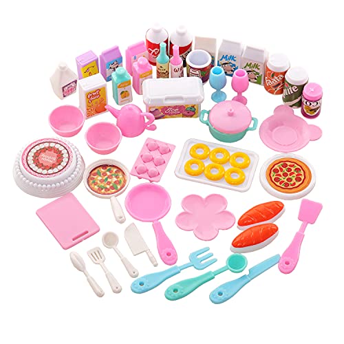 Miunana 43 Puppen Lebensmittel Küche Essen Zubehör Geschirr Küchenset für 11,5 Zoll Puppen von Miunana