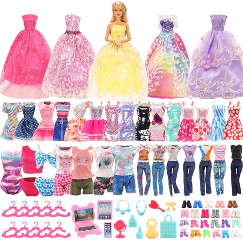 Miunana 63 Puppenkleidung Kleidung für Puppen = 15 Kleider 4 Tops Outfits 4 Hosen 3 Abendkleider 3 Badenanzüge 37 Kleiderbügel Schuhe Zubehör für 11,5 Zoll Mädchen Puppen Miunana 63 Puppenkleidung Kleidung für Puppen = 15 Kleider 4 Tops Outfits 4 Hosen 3 Abendkleider 3 Badenanzüge 37 Kleiderbügel Schuhe Zubehör für 11,5 Zoll Mädchen Puppen von Miunana