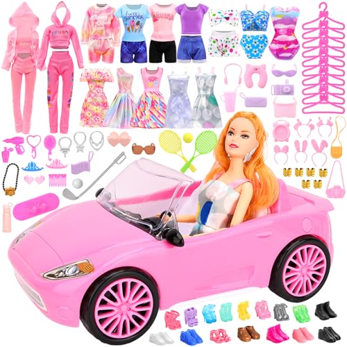 Miunana 71 Pcs Puppen und Auto mit Puppenkleidung Puppenzubehör, 11,5 Inch Puppen, Fahrzeug Kleidung Kleider Zubehör Schuhe für 30 cm Puppen, Geschenk für Kinder Miunana 71 Pcs Puppen und Auto mit Puppenkleidung Puppenzubehör, 11,5 Inch Puppen, Fahrzeug Kleidung Kleider Zubehör Schuhe für 30 cm Puppen, Geschenk für Kinder von Miunana
