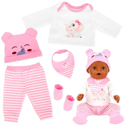 Miunana Baby Puppen Puppenkleidung 35-43 cm, Kleidung Bekleidung Outfits für Baby Puppen, Oberteile Hosen Schal Mütze Socken Puppe Zubehör für 14-16 Zoll Puppen Mädchen Jungen Miunana Baby Puppen Puppenkleidung 35-43 cm, Kleidung Bekleidung Outfits für Baby Puppen, Oberteile Hosen Schal Mütze Socken Puppe Zubehör für 14-16 Zoll Puppen Mädchen Jungen von Miunana