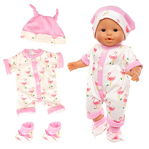 Miunana Kleidung Bekleidung Outfits für Baby Puppen, Puppenkleidung 35-43 cm, Overall Hut Socke für Baby Little Puppen Miunana Kleidung Bekleidung Outfits für Baby Puppen, Puppenkleidung 35-43 cm, Overall Hut Socke für Baby Little Puppen von Miunana