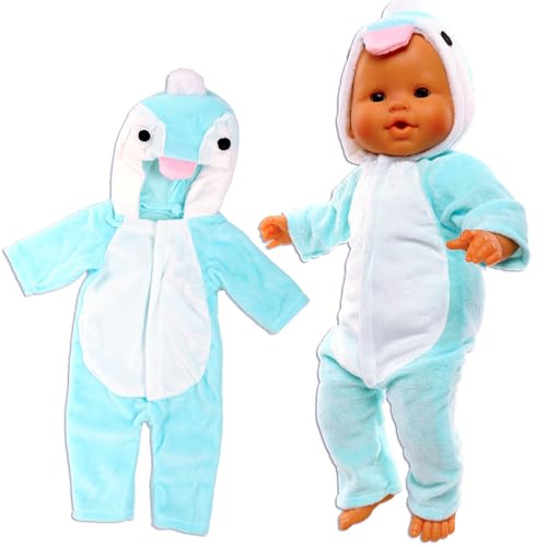 Miunana Kleidung Outfits Overall für Baby Puppen, Puppenkleidung 35-43 cm Puppenbekleidung (Pinguin) von Miunana