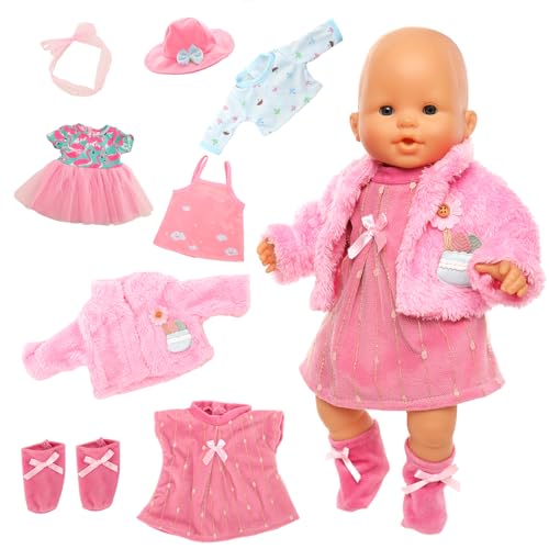 Miunana Kleidung Puppenkleidung Kleider für 35-43 cm Baby Puppen, 3 Pink Outfits für Baby Puppen Miunana Kleidung Puppenkleidung Kleider für 35-43 cm Baby Puppen, 3 Pink Outfits für Baby Puppen von Miunana