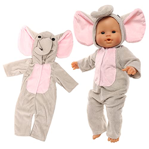 Miunana Nachthemd in Elefantenform für Neugeborene 36 cm - 42 cm (36 cm - 42 cm) Puppe (Puppe nicht im Lieferumfang enthalten) von Miunana