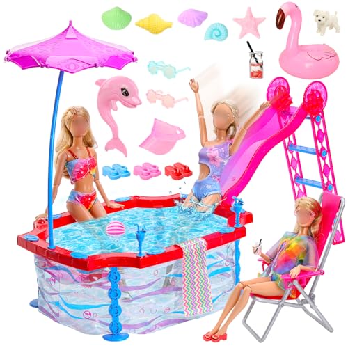 Miunana Puppen Pool Schwimmbad Puppenkleidung Kleidung Meerjungfrau Badeanzug Bikini Schwimmring Accessoires Schwimmerin Spielset Puppenzubehör für 11,5 Zoll Puppen Miunana Puppen Pool Schwimmbad Puppenkleidung Kleidung Meerjungfrau Badeanzug Bikini Schwimmring Accessoires Schwimmerin Spielset Puppenzubehör für 11,5 Zoll Puppen von Miunana