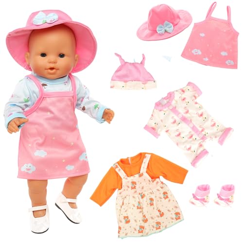 Miunana Puppenkleidung Kleidung Kleider Hut Zubehör für 35-45 cm Baby Puppen, 3 Süße Outfits für Baby Puppen Miunana Puppenkleidung Kleidung Kleider Hut Zubehör für 35-45 cm Baby Puppen, 3 Süße Outfits für Baby Puppen von Miunana