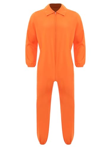Miutii Häftling Kostüm Herren Sträfling Kostüm Orange Prisoner Gefangener Overall Jumpsuit für Erwachsene Halloween Karneval Faschingskostüme Orange L Miutii Häftling Kostüm Herren Sträfling Kostüm Orange Prisoner Gefangener Overall Jumpsuit für Erwachsene Halloween Karneval Faschingskostüme Orange L von Miutii