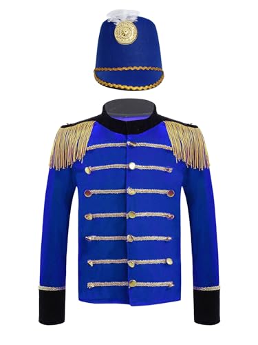 Miutii Jungen Mädchen Zirkus Jacke Mantel + Hut Kinder Zirkus Kostüm Ringmaster Zirkusdirektor Uniform Halloween Karneval Fasching Verkleidung Royal Blau 170-176 Miutii Jungen Mädchen Zirkus Jacke Mantel + Hut Kinder Zirkus Kostüm Ringmaster Zirkusdirektor Uniform Halloween Karneval Fasching Verkleidung Royal Blau 170-176 von Miutii
