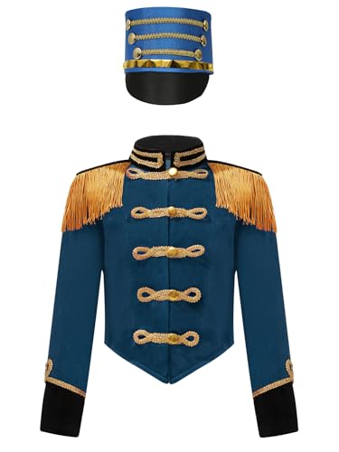 Miutii Jungen Mädchen Zirkus Kostüm Zirkus Jacke Mantel + Hut Ringmaster Zirkusdirektor Uniform Halloween Karneval Fasching Verkleidung Pfau 170-176 Miutii Jungen Mädchen Zirkus Kostüm Zirkus Jacke Mantel + Hut Ringmaster Zirkusdirektor Uniform Halloween Karneval Fasching Verkleidung Pfau 170-176 von Miutii