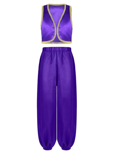 Miutii Kinder Jungen Arabische Kleidung Mittelalter Weste + Haremshose Arabische Prinz Kostüm Dieb Wunderlampe Karneval Fasching Party Outfits Lila 170-176 Miutii Kinder Jungen Arabische Kleidung Mittelalter Weste + Haremshose Arabische Prinz Kostüm Dieb Wunderlampe Karneval Fasching Party Outfits Lila 170-176 von Miutii