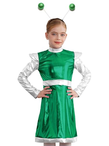 Miutii Mädchen Alien Kleid Space Girl Kostüm Metallic Alien Kleid mit Haarreif Außerirdischer Tanzkleid Karneval Fasching Show Tanzkostüm Grün 170-176 Miutii Mädchen Alien Kleid Space Girl Kostüm Metallic Alien Kleid mit Haarreif Außerirdischer Tanzkleid Karneval Fasching Show Tanzkostüm Grün 170-176 von Miutii