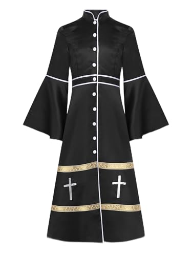 Miutii Mädchen Priester Robe Mönch Gewand Mittelalterliches Kleid + Kreuzkette Renaissance Kleid Halloween Karneval Fasching Partykleid Schwarz 146-152 Miutii Mädchen Priester Robe Mönch Gewand Mittelalterliches Kleid + Kreuzkette Renaissance Kleid Halloween Karneval Fasching Partykleid Schwarz 146-152 von Miutii