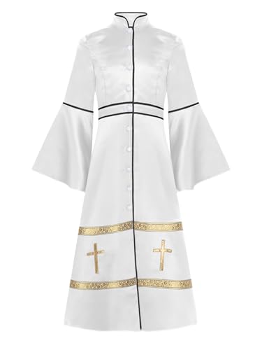 Miutii Mädchen Priester Robe Mönch Gewand Mittelalterliches Kleid + Kreuzkette Renaissance Kleid Halloween Karneval Fasching Partykleid Weiß 146-152 Miutii Mädchen Priester Robe Mönch Gewand Mittelalterliches Kleid + Kreuzkette Renaissance Kleid Halloween Karneval Fasching Partykleid Weiß 146-152 von Miutii