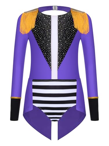 Miutii Mädchen Zirkus Kostüm Glitzer Body Overall Zirkusdirektor Uniform Ringmaster Outfits Halloween Weihnachten Karneval Tanzkostüm Violett 158-164 Miutii Mädchen Zirkus Kostüm Glitzer Body Overall Zirkusdirektor Uniform Ringmaster Outfits Halloween Weihnachten Karneval Tanzkostüm Violett 158-164 von Miutii