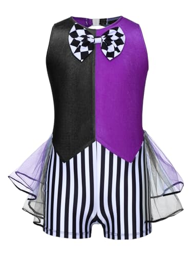 Miutii Mädchen Zirkus Kostüm Zirkusdirektor Uniform Streifen Body Overall Halloween Karneval Fasching Showman Tanzkostüm Schwarz 122-128 Miutii Mädchen Zirkus Kostüm Zirkusdirektor Uniform Streifen Body Overall Halloween Karneval Fasching Showman Tanzkostüm Schwarz 122-128 von Miutii