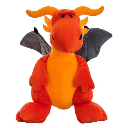 MiuxE Plüschtiere 25CM, Kuscheltier Drache Stehend, Kinder Plüschtiere, Niedlicher Und Weicher Drachenplüsch, Heimdekoration, Geschenke Für Kinder, Geeignet Für Kinder, Jungen Und Mädchen (Orange) von MiuxE