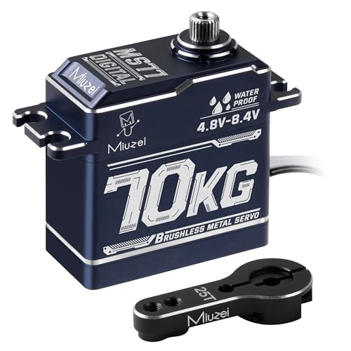Miuzei RC Servo 70KG 180° Digital Programmer Servomotor High Torque Metall Steel Gears für 1/10 1/8 1:7 Auto RC Car Boot Flugzeug Wasserdicht 4.8-6.0-8.4V CNC Metall Standart Servo mit Cable 25T Horn Miuzei RC Servo 70KG 180° Digital Programmer Servomotor High Torque Metall Steel Gears für 1/10 1/8 1:7 Auto RC Car Boot Flugzeug Wasserdicht 4.8-6.0-8.4V CNC Metall Standart Servo mit Cable 25T Horn von Miuzei