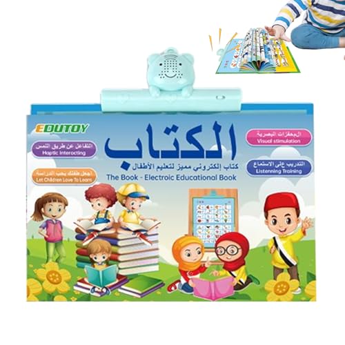 Mixnexorad Arabisches Sprechendes Lernbuch - Interaktives Arabisch Wortschatz Bildbuch,Tragbares Wortlernspiel Für Zeichenanfänger Kinder Homeschooling von Mixnexorad