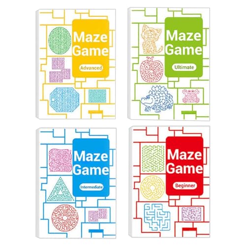 Mixnexorad Kinder Rätselbücher | Rätselbuch Fortschrittliches Spielzeug - 4 Stücke Sinnesanregendes Lernspielzeug Aus Papier Interaktiv Für Kindergartenkinder Und Schüler von Mixnexorad