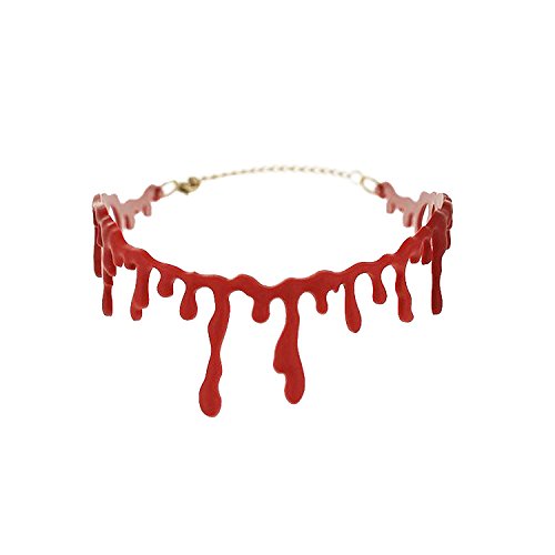 Miya 1 x Blut Halskette, Blutstropfen Kette, rot Blutige Kette Horror Halsband Halloween Accessoire Kostüm Schmuck Miya 1 x Blut Halskette, Blutstropfen Kette, rot Blutige Kette Horror Halsband Halloween Accessoire Kostüm Schmuck von Miya