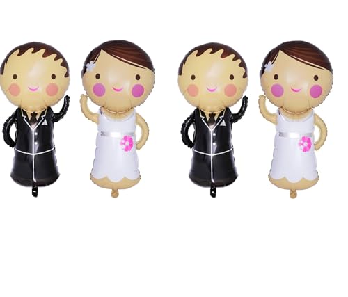 Miya Super XXL Romantische Love Brautpaar Folienballon Hochzeit Braut Mr. & Mrs. Folienballon (117cm x 76 cm) (2 x 88 x 46) von Miya