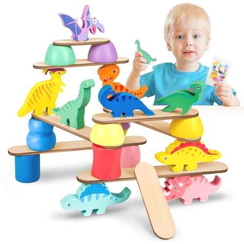 Miyacare Dinosaurier-Stapelspielzeug aus Holz, Montessori Holzspielzeug ab 3 4 5 6 Jahren Stapelspiel, Holz Motorikspielzeug, Weihnachts-Geschenke für Kinder Miyacare Dinosaurier-Stapelspielzeug aus Holz, Montessori Holzspielzeug ab 3 4 5 6 Jahren Stapelspiel, Holz Motorikspielzeug, Weihnachts-Geschenke für Kinder von Miyacare