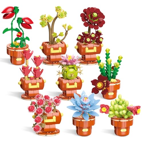 Miyacare Sukkulenten Bausteine, 9 Künstliche Blumen Set für Erwachsene, Blumenstrauß Bauset, Kreatives Hobby und Home Deko, Valentinstag- oder Jahrestag-Geschenk für Partner, Botanische Sammlung Miyacare Sukkulenten Bausteine, 9 Künstliche Blumen Set für Erwachsene, Blumenstrauß Bauset, Kreatives Hobby und Home Deko, Valentinstag- oder Jahrestag-Geschenk für Partner, Botanische Sammlung von Miyacare