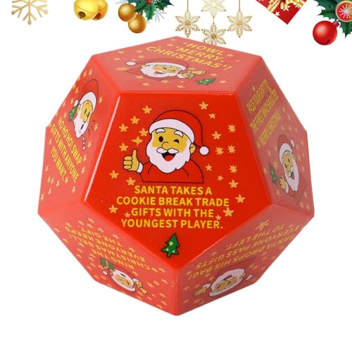 Miyanvuo Christmas Exchange Würfelspiel | Lustiges Geschenke Tausch Partyspiel Würfel,Rollenspiel Santa Vergnüglich für Geburtstag Festtage Winter Familienabend Strumpf Füller von Miyanvuo