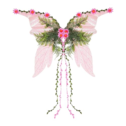 Miyanvuo Erwachsene Elfenflügel, Feenkostüm Für Erwachsene, Damenmode Für Verschiedene Anlässe Wie Gartenfeste Weihnachtsmärkte Ferienfeiern Bühnenauftritte Pride Partys Und Cosplay Events von Miyanvuo