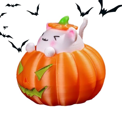 Miyanvuo Kürbis Stressball | Halloween Spielzeug Zum Drücken | Katzen Deko Aus Harz Für Schulpreise Kinder Geschenkbeutel Belohnungen Karneval von Miyanvuo