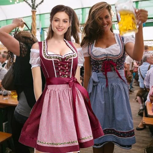 Miyanvuo Oktoberfest-Kostüm Damen,Oktoberfest-Damen,Bierkostüm Damen - Deutsches, Oktoberfest-Kostüme für Halloween-Karneval von Miyanvuo