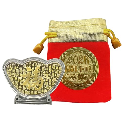 Miyanvuo Seltene Münze Für Sammler,Chinesische Glücksmünze - Charm Geschenk Für Reichtum Und Erfolg Erinnerungsstück Deko Für Haus Party Festliches Sammlerstück Zu Neujahr Frühlingsfest Für Kinder von Miyanvuo
