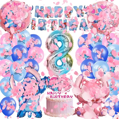 22 Stück Lio und Stitc Geburtstagsdeko 8 Jahre Junge Mädchen, Luftballons Geburtstag Set Lio und Stitc, Kindergeburtstag Ballons, Party Deko Geburtstag für Kinder von Mizijia